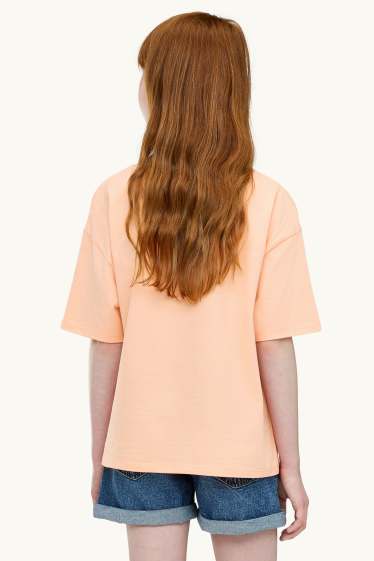Kinderen: meisjes - Bahamas - T-shirt met strass-steentjes - oranje