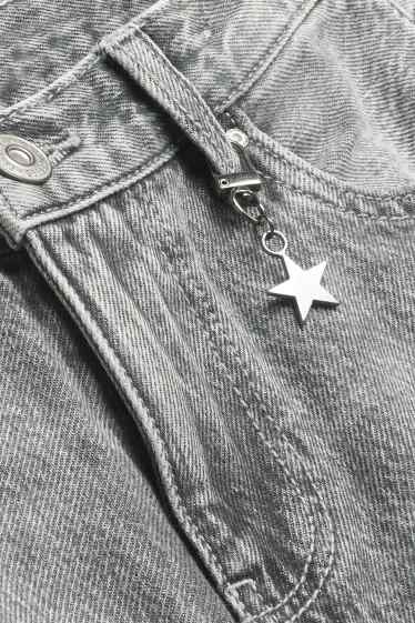 Kinder Mädchen - Stern - Skater Jeans - jeansgrau