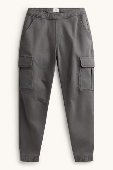 Bărbați - Pantaloni cargo - tapered fit - gri