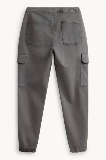 Bărbați - Pantaloni cargo - tapered fit - gri