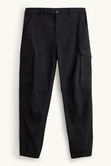 Herren - Cargohose - Tapered Fit - schwarz