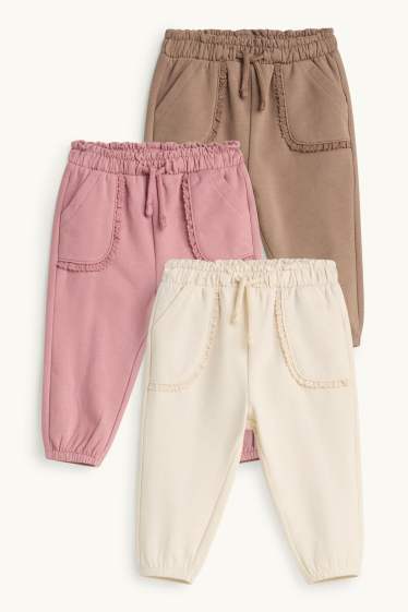 Nadó nena - Paquet de 3 - pantalons de xandall per a nadó - crema