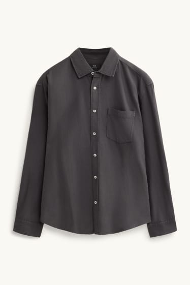 Herren - Hemd - Relaxed Fit - Kent - dunkelgrau