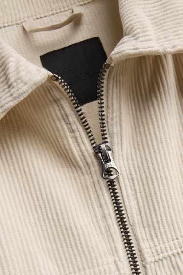 Herren - Cord-Hemdjacke - cremefarben