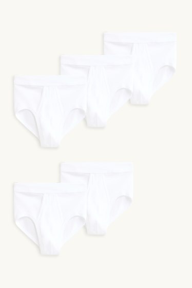 Heren - Set van 5 - slip - wit