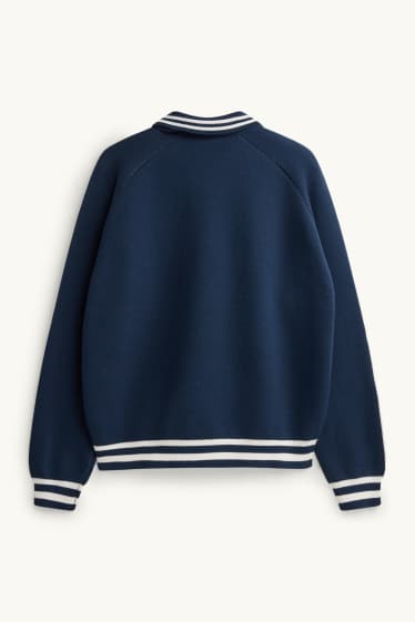 Herren - Pullover - dunkelblau / weiss