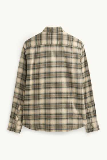 Herren - Hemd - Regular Fit - Kent - kariert - beige / braun