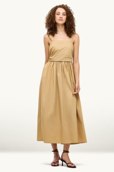 Damen - Fit & Flare Kleid - beige