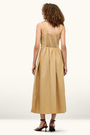 Damen - Fit & Flare Kleid - beige