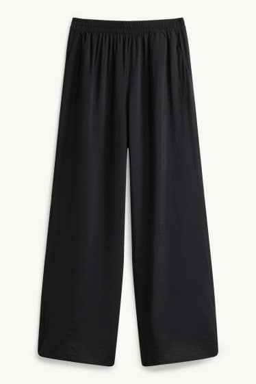 Damen - Business-Hose - High Waist - Wide Leg - schwarz