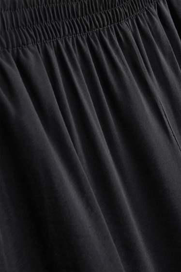 Damen - Business-Hose - High Waist - Wide Leg - schwarz