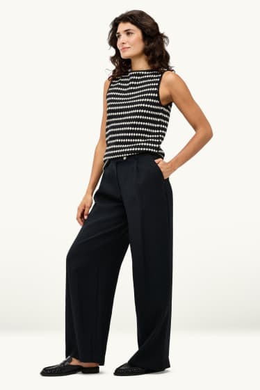 Mujer - Pantalón de oficina - high waist - regular fit - negro