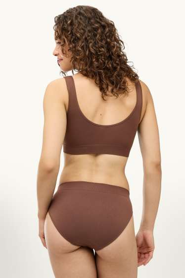 Dames - Set van 3 - slip - seamless - bruin