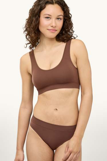 Dames - Set van 3 - slip - seamless - bruin