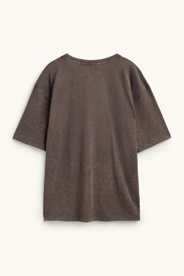 Femmes - T-shirt - Oversize - AC/DC - à motif - marron