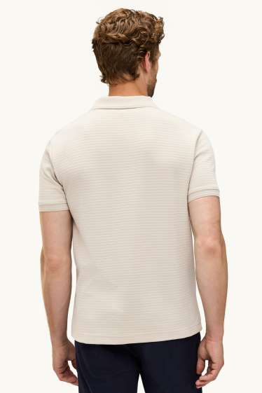 Herren - Poloshirt - Regular Fit - gerippt - beige