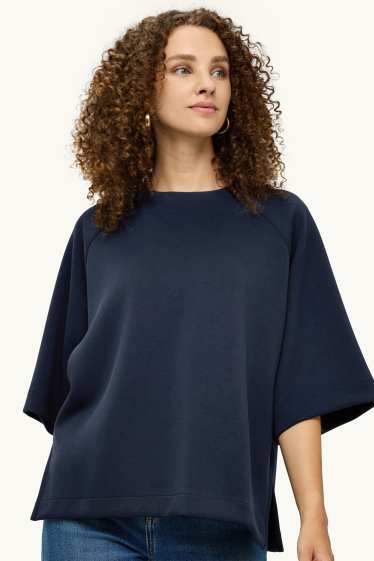 Donna - Felpa oversize - blu scuro