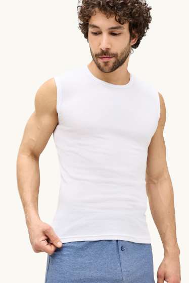 Herren - Multipack 3er - Unterhemd - Feinripp - weiss