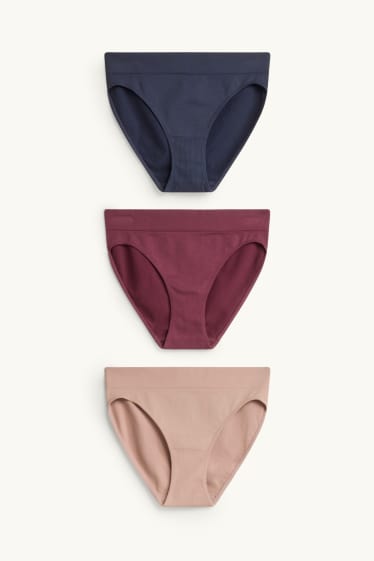 Damen - Multipack 3er - Slip - seamless - beige
