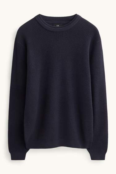 Herren - Pullover - strukturiert - dunkelblau