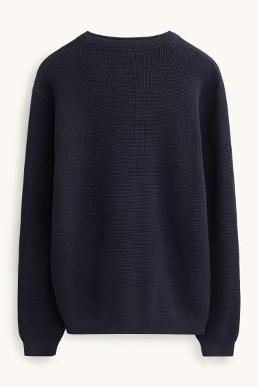 Herren - Pullover - strukturiert - dunkelblau