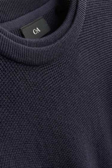 Herren - Pullover - strukturiert - dunkelblau