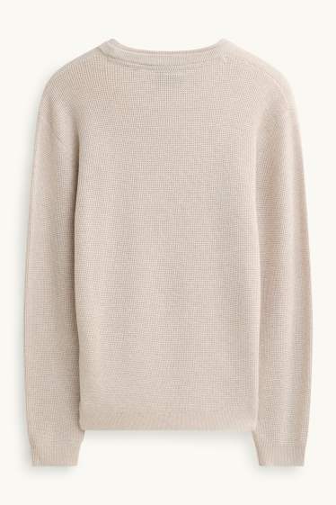 Herren - Pullover - strukturiert - hellbeige