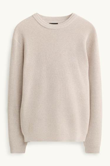 Herren - Pullover - strukturiert - hellbeige