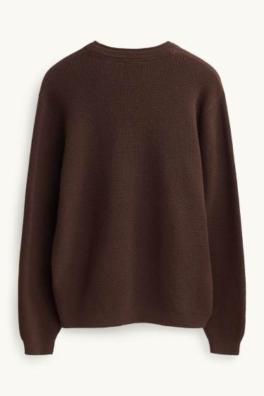 Herren - Pullover - strukturiert - braun