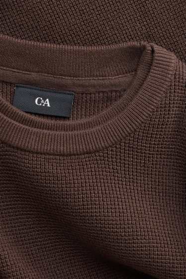 Herren - Pullover - strukturiert - braun