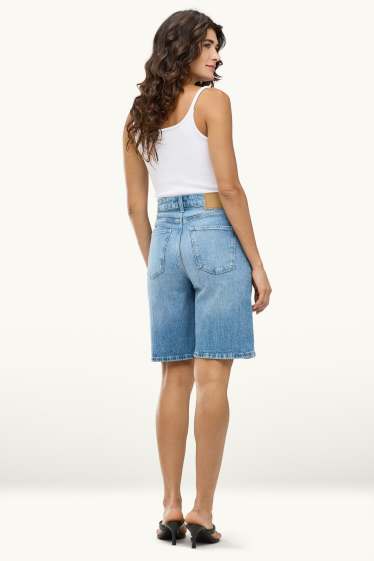 Dames - Jorts - high waist - jeansblauw