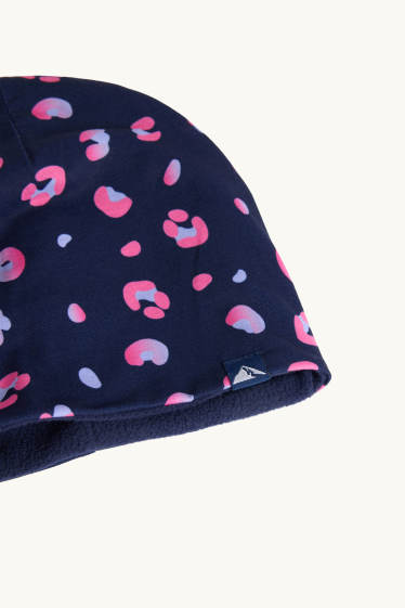 Children Girls - Ski hat - patterned - rose / dark blue