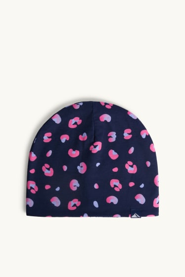 Children Girls - Ski hat - patterned - rose / dark blue