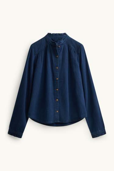 Damen - Jeansbluse - dunkeljeansblau