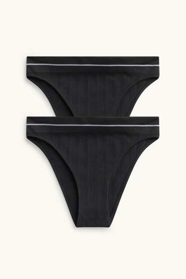 Femmes - Lot de 2 - culottes - seamless - noir