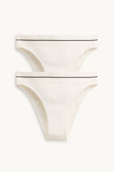 Dames - Set van 2 - slip - seamless - crème wit