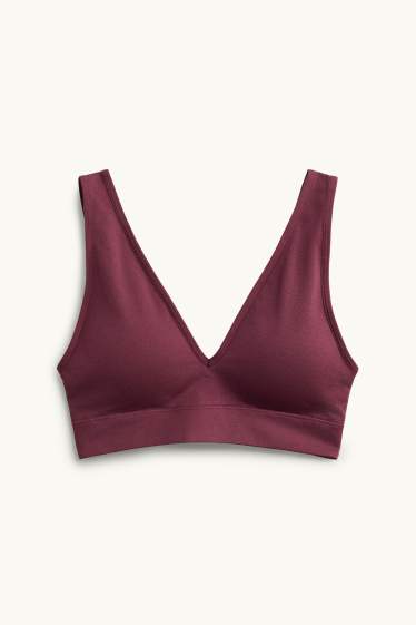 Damen - Bustier - wattiert - seamless - bordeaux