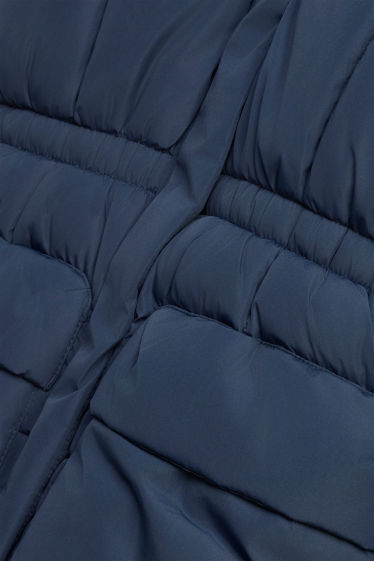 Children Girls - Quilted jacket with hood - lined - water-repellent - dark blue