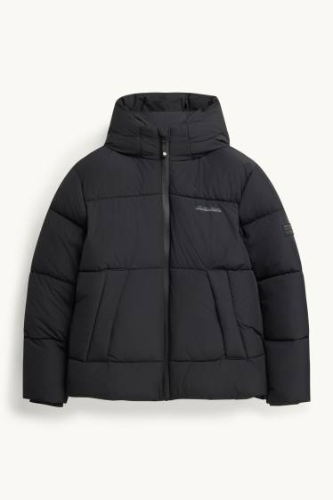 Kinder Jungen - Steppjacke - gefüttert - wasserabweisend - schwarz