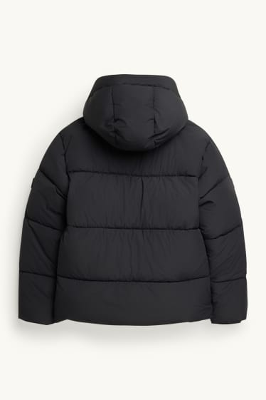 Kinder Jungen - Steppjacke - gefüttert - wasserabweisend - schwarz