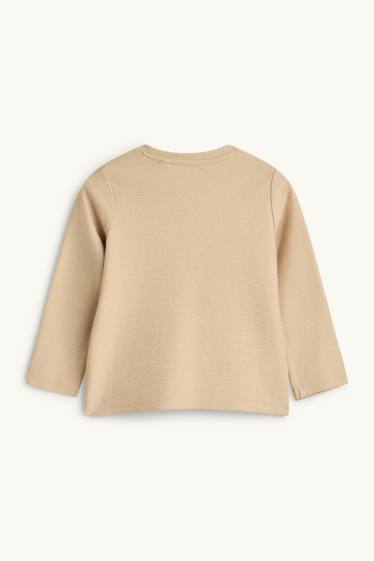 Kinder Jungen - Langarmshirt - gerippt - beige