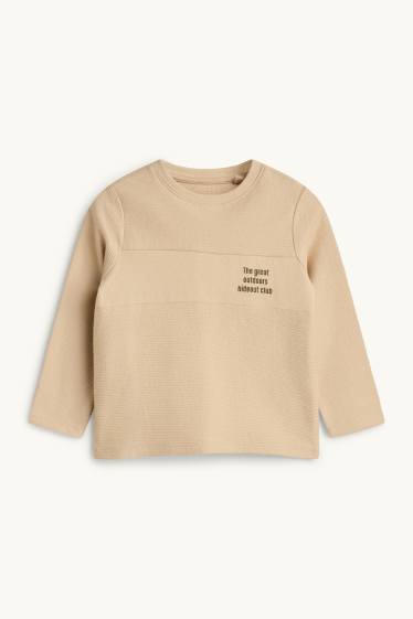 Kinder Jungen - Langarmshirt - gerippt - beige