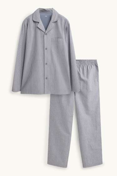 Hommes - Pyjama - à rayures - bleu / blanc