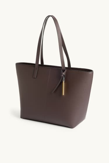 Women - Large shopper - faux leather - brown