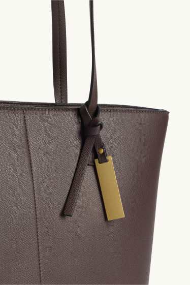 Women - Large shopper - faux leather - brown