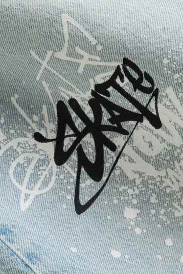 Copii - Băieți - Graffiti - baggy jeans - denim-albastru deschis