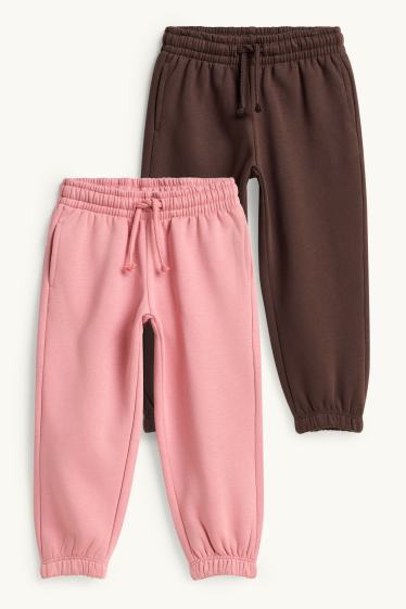 Copii - Fete - Multipack 2 perechi - pantaloni de trening - roz pal