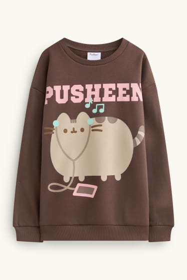 Enfants filles - Pusheen - sweat - marron / beige