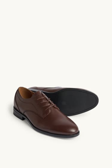 Uomo - Scarpe stringate - similpelle - marrone scuro