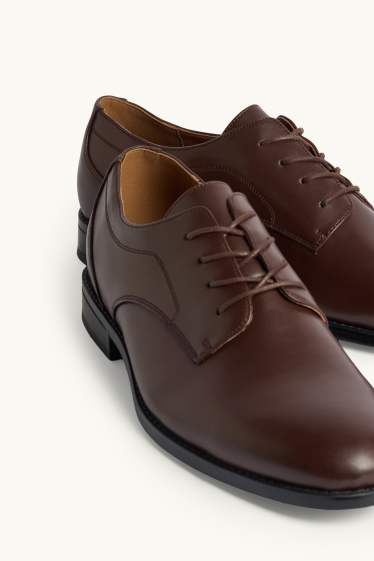 Uomo - Scarpe stringate - similpelle - marrone scuro